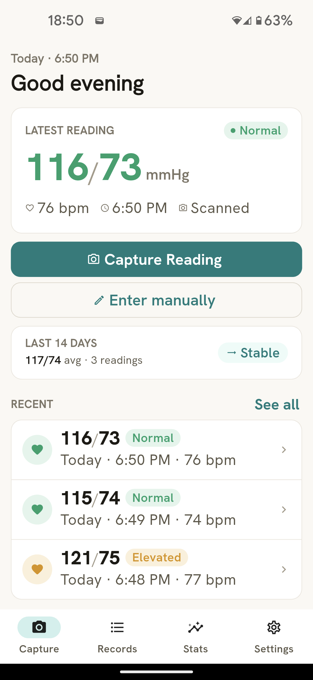 Home dashboard